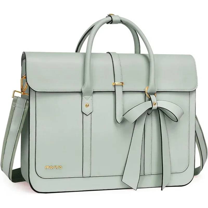 Sac Ordinateur Femme L’Ambitieuse 13 à 16" - Tote Bag Similicuir 4-en-1 avec Nœud Chic