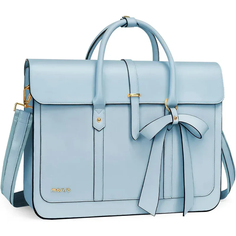 Sac Ordinateur Femme L’Ambitieuse 13 à 16" - Tote Bag Similicuir 4-en-1 avec Nœud Chic