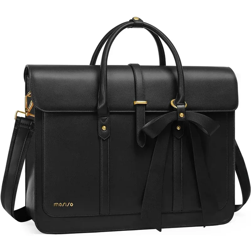 Sac Ordinateur Femme L’Ambitieuse 13 à 16" - Tote Bag Similicuir 4-en-1 avec Nœud Chic