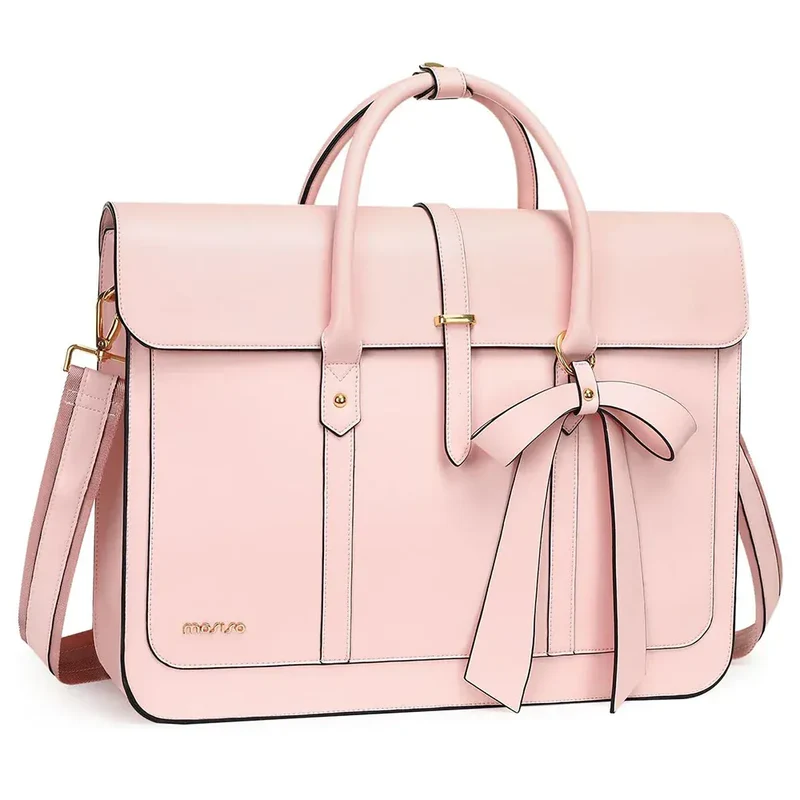 Sac Ordinateur Femme L’Ambitieuse 13 à 16" - Tote Bag Similicuir 4-en-1 avec Nœud Chic