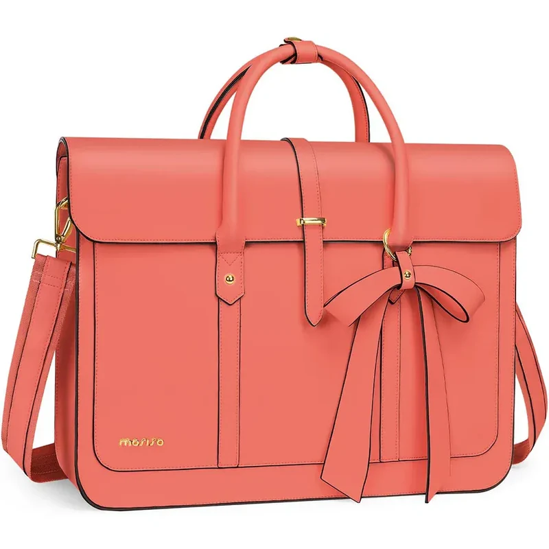 Sac Ordinateur Femme L’Ambitieuse 13 à 16" - Tote Bag Similicuir 4-en-1 avec Nœud Chic