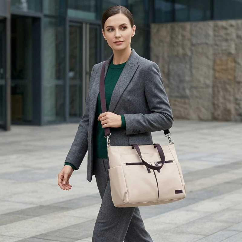 Sac Ordinateur Femme L'Aérienne 15" Nylon Chic - Tote Bag Ultra léger