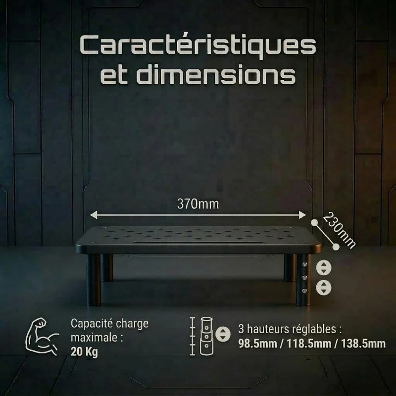 Support d'écran PC SteelElevation X3 : Pieds télescopiques réglables sur 3 niveaux