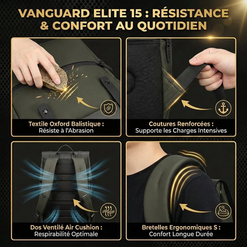 Sac à dos ordinateur Homme Vanguard Elite 15 | Style & Performance