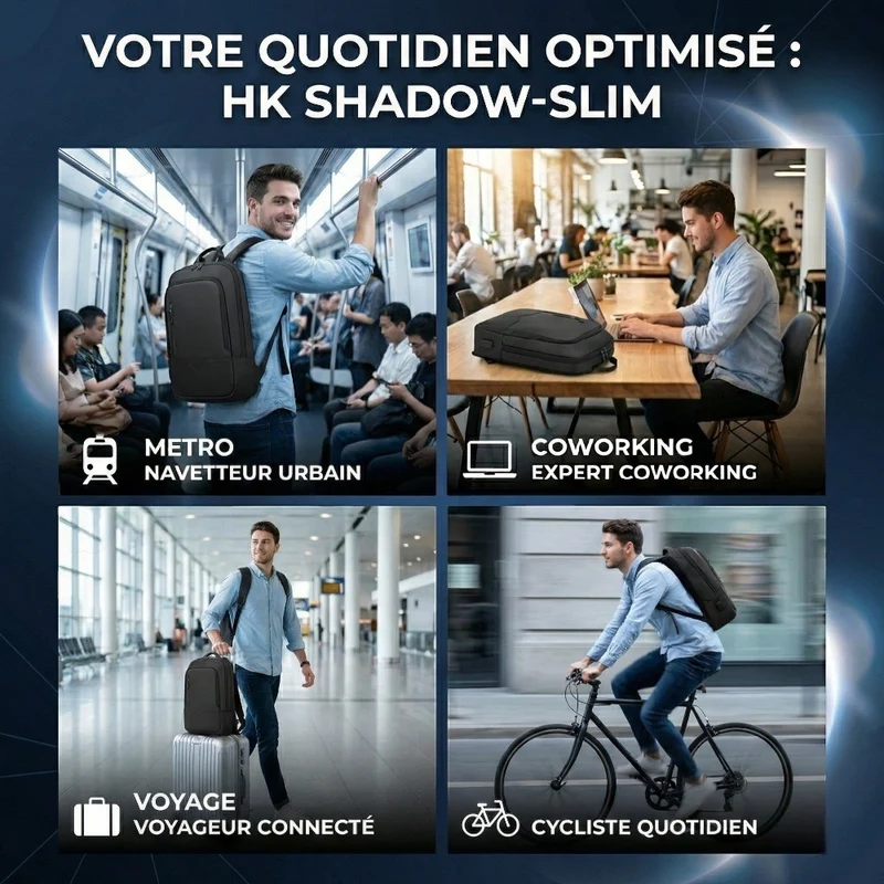 Sac à dos ordinateur Mixte HK Shadow-Slim 14 - 17 pouces | Ultra-Fin & Business