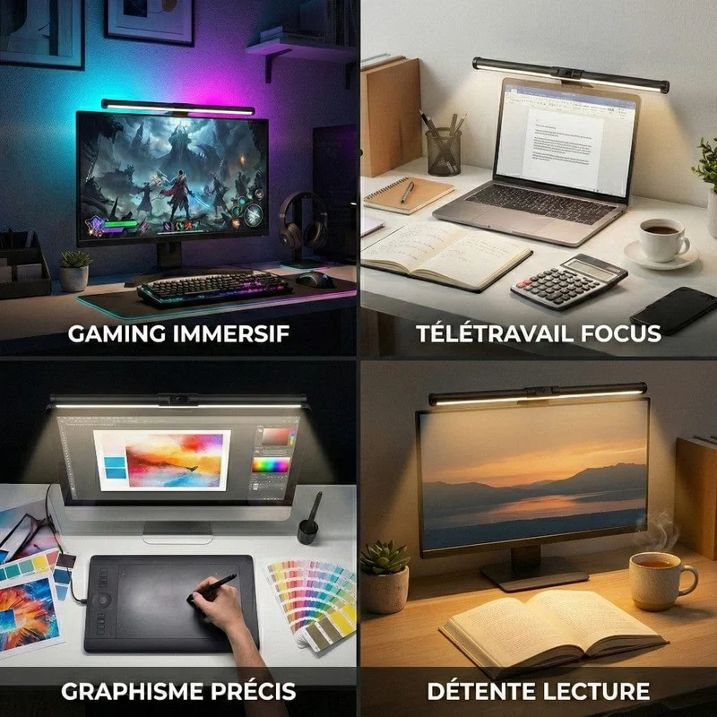 Lampe de Bureau Screenbar CHROMAX 44 cm RGB : Ambiance Immersive - Zéro Reflet