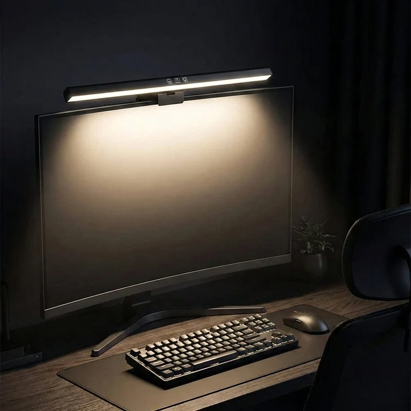Lampe de Bureau Screenbar Tactile HELIOS 50cm : Zéro Reflet - Fixation Clip