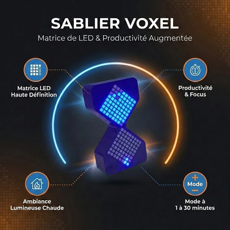 Sablier VOXEL : Matrice de LED & Productivité Augmentée