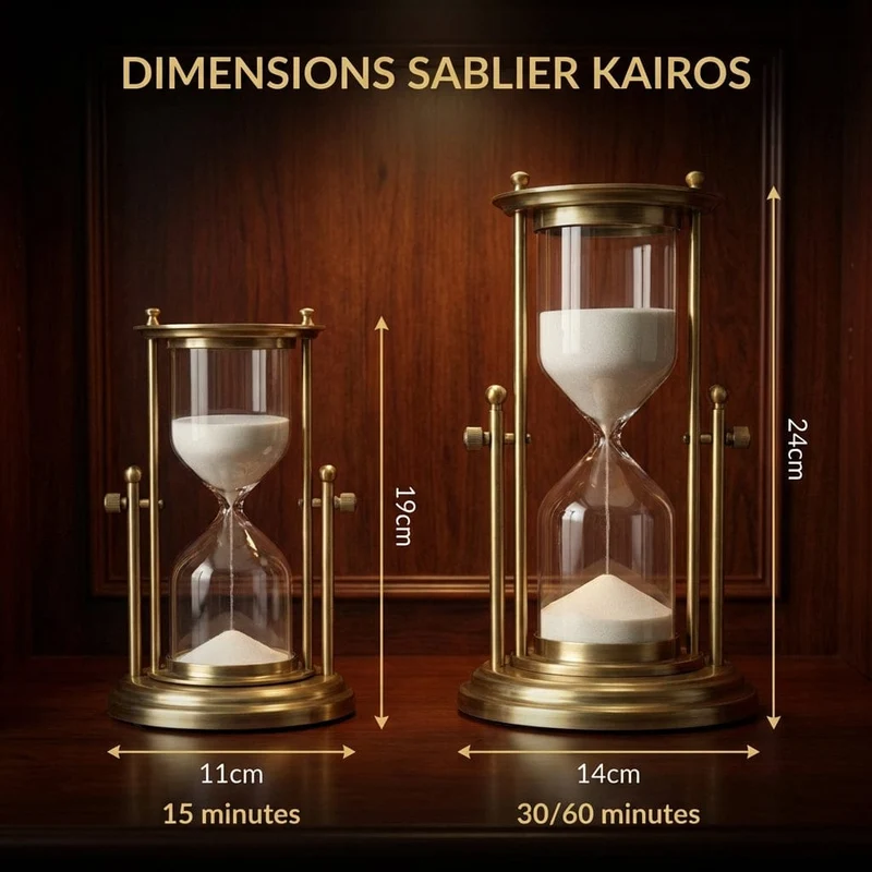 Sablier KAIROS : Laiton Antique & Cycles de Focus (15 / 30 / 60 min)