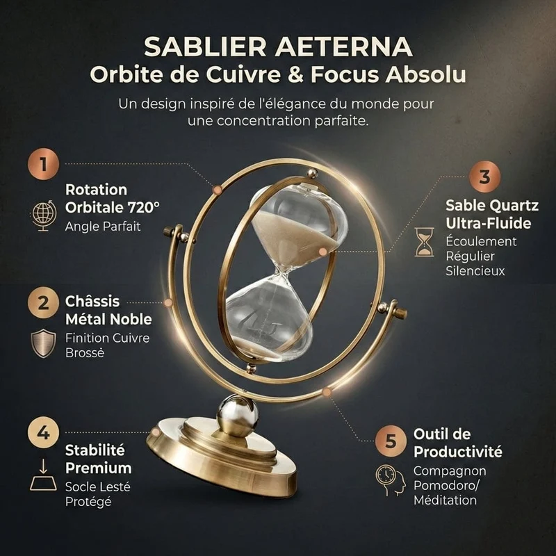 Sablier AETERNA : Orbite de Cuivre & Focus Absolu