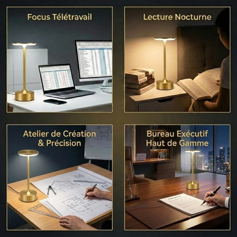 Lampe de Bureau LUXOR : Éclat Précieux & Liberté Absolue