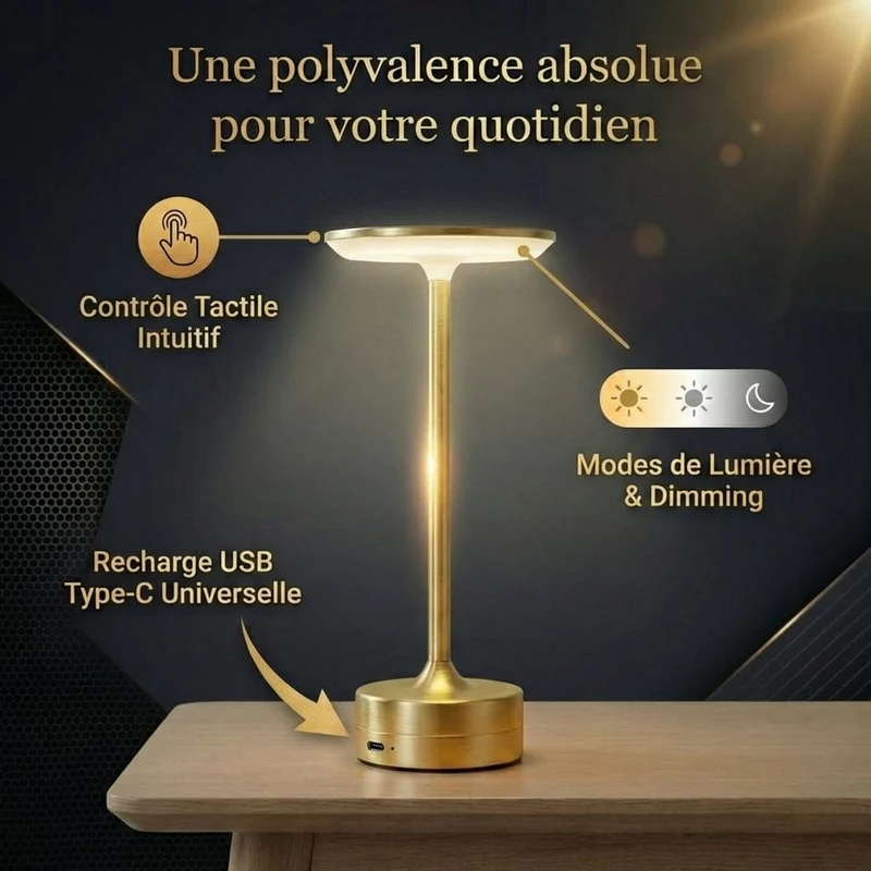 Lampe de Bureau LUXOR : Éclat Précieux & Liberté Absolue