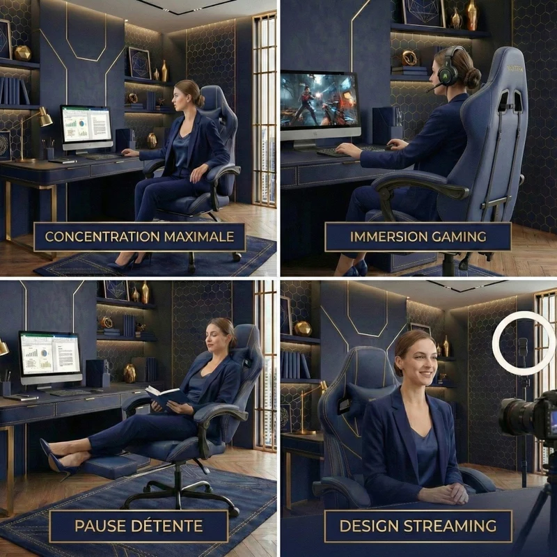 Chaise Ergonomique VERTEX : Lignes Géométriques & Posture Royale