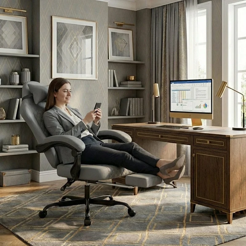 Chaise ergonomique EliteVantage : Design Matelassé & Mode Détente