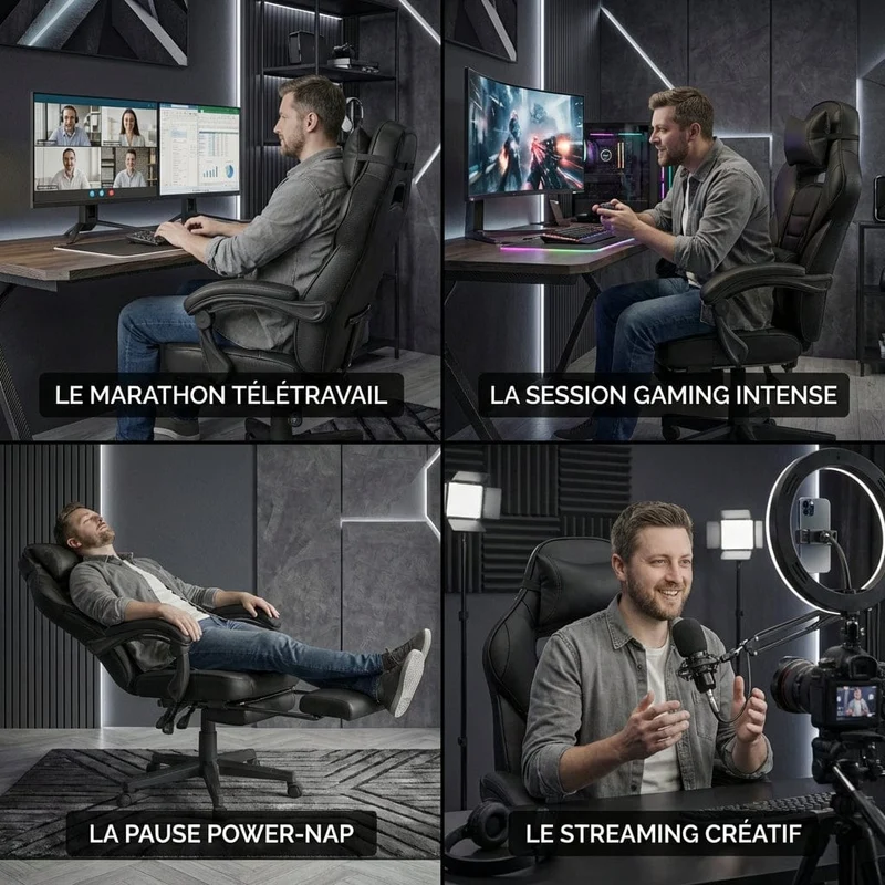 Chaise ergonomique Goliath-150 : Soutien Lombaire Précis et Structure Renforcée 150 kg