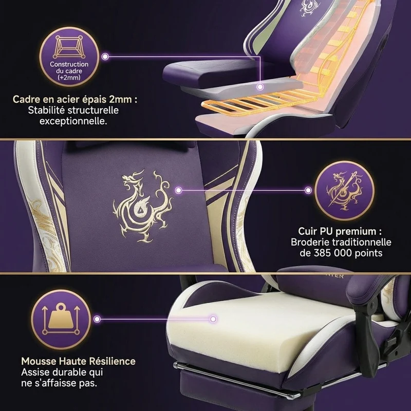 Chaise ergonomique Dragon Ace : Confort & Immersion Totale
