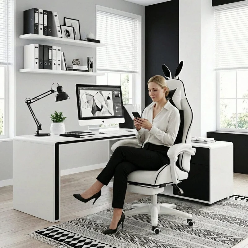 Chaise ergonomique BunnyComfort - Confort, Bien être et Style Lapin