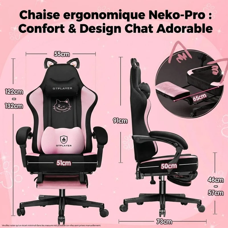 Chaise ergonomique Neko-Pro : Confort & Design Chat Adorable