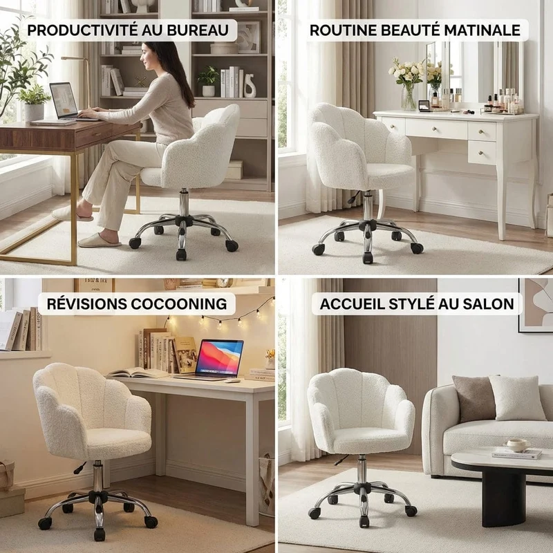 Chaise de bureau FLORIA : Élégance et Confort Ergonomique