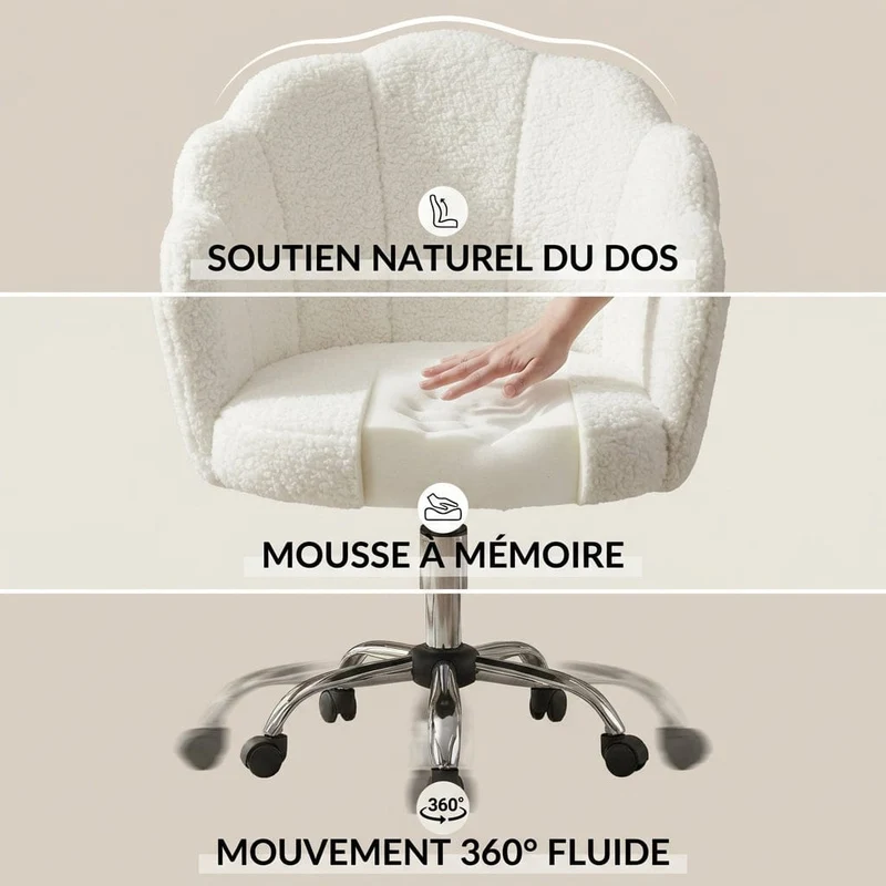 Chaise de bureau FLORIA : Élégance et Confort Ergonomique
