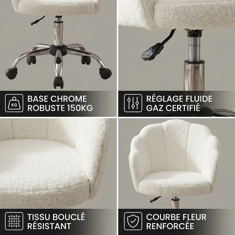 Chaise de bureau FLORIA : Élégance et Confort Ergonomique
