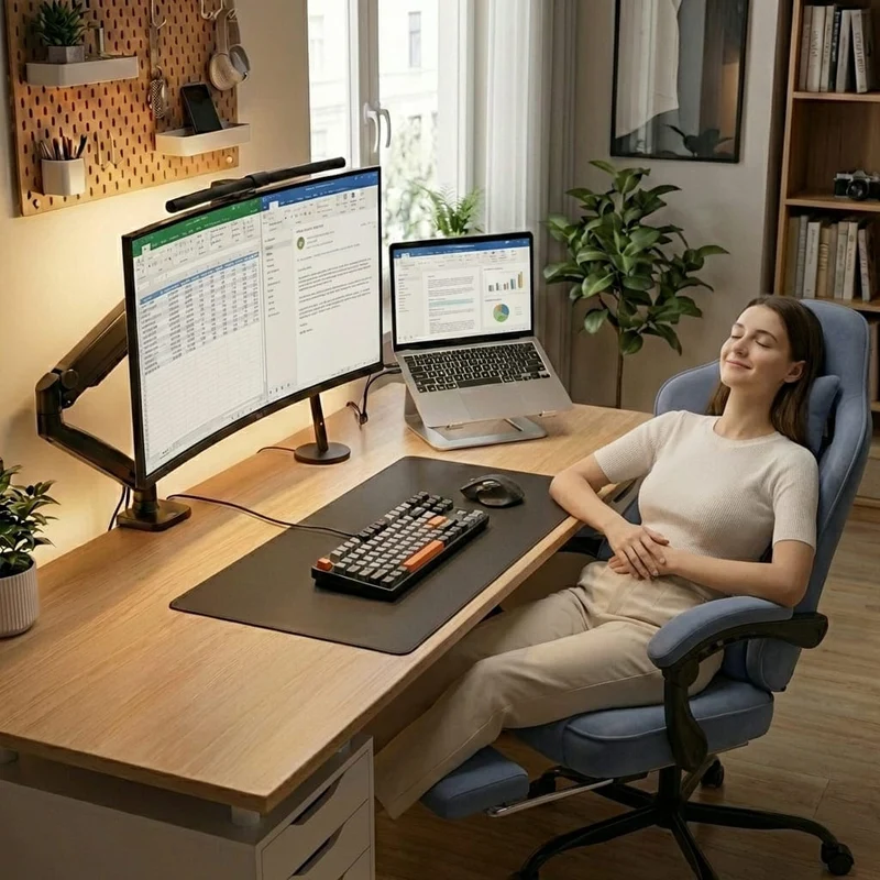 Chaise Gaming Ergonomique SUKIDA avec Massage et Repose-Pieds