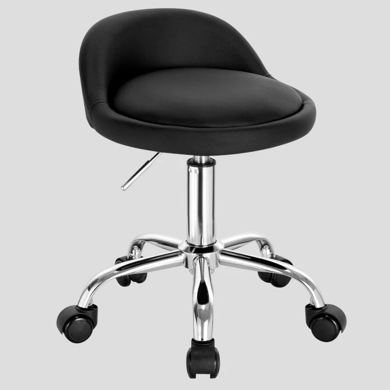 Tabouret de Bureau Pivotant à Roulettes - Hauteur Réglable avec Dossier Bas