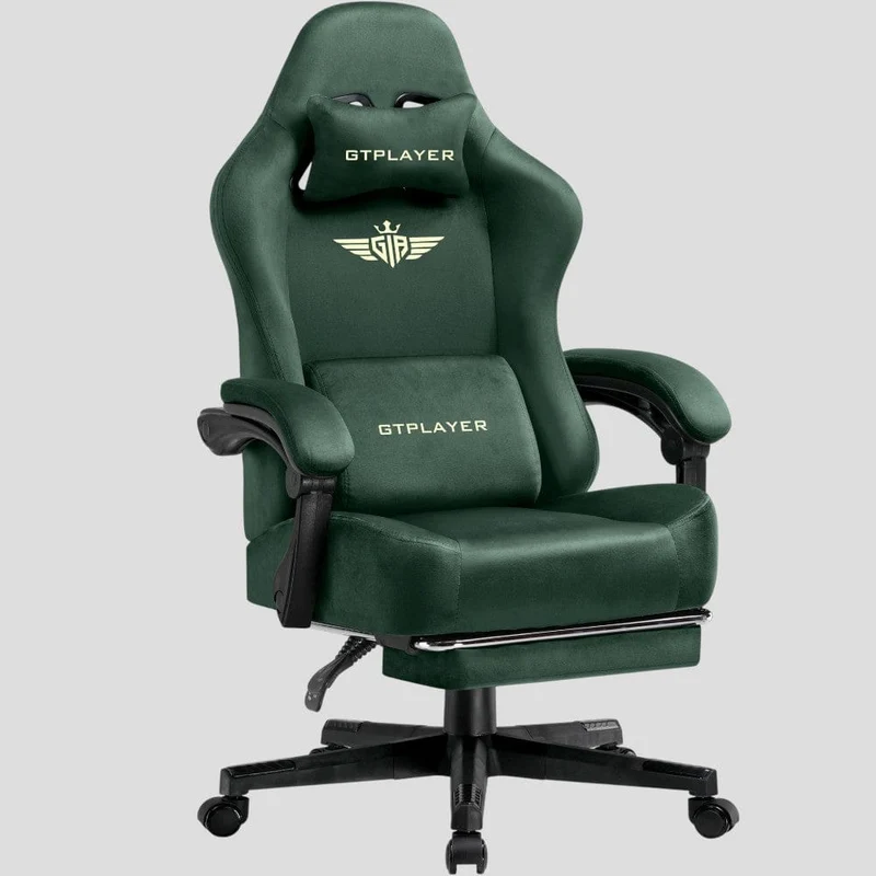Chaise de Bureau Ergonomique Premium – Assise "Confort Canapé" en Tissu Suédé Respirant & Repose-Pieds Rétractable