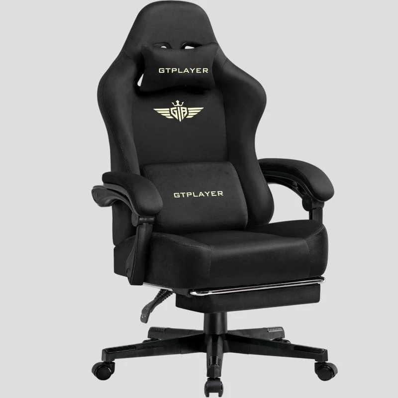 Chaise de Bureau Ergonomique Premium – Assise "Confort Canapé" en Tissu Suédé Respirant & Repose-Pieds Rétractable