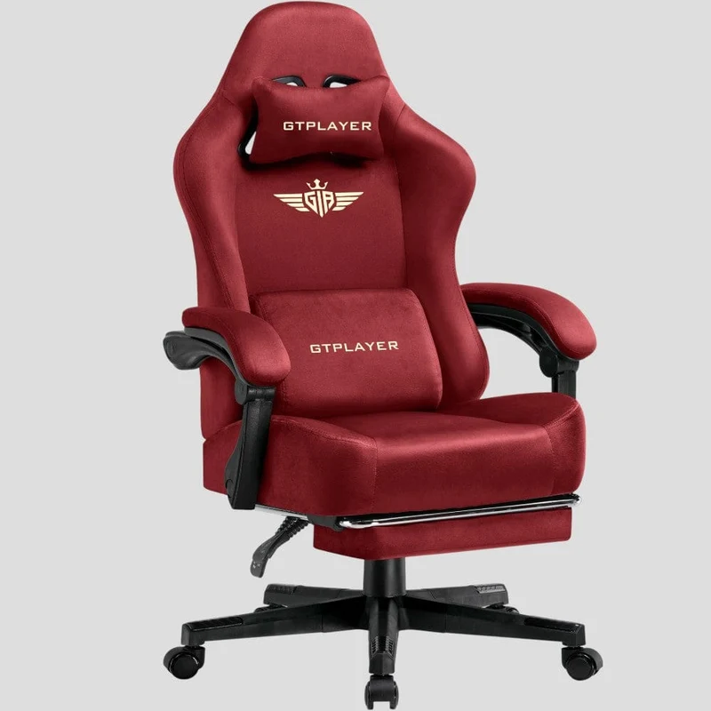 Chaise de Bureau Ergonomique Premium – Assise "Confort Canapé" en Tissu Suédé Respirant & Repose-Pieds Rétractable