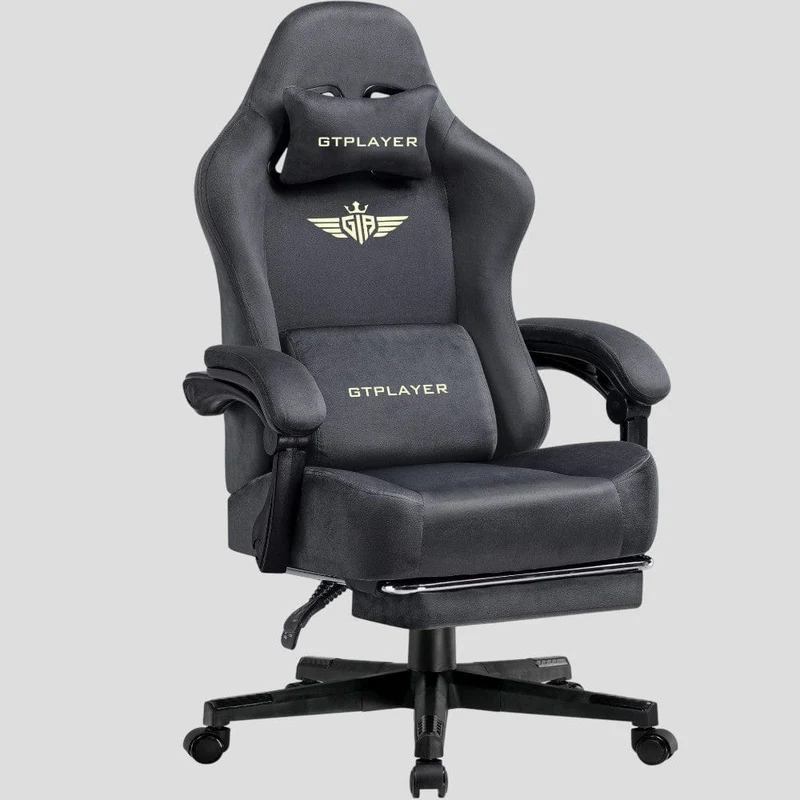 Chaise de Bureau Ergonomique Premium – Assise "Confort Canapé" en Tissu Suédé Respirant & Repose-Pieds Rétractable