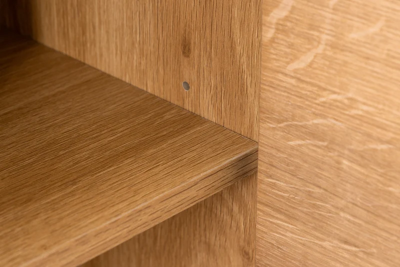 Meuble TV moderne ATELIER 160cm chêne naturel meuble bas métal noir