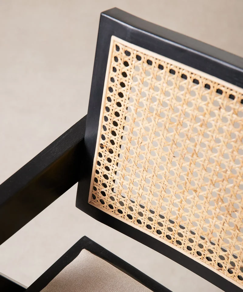 Silla de Comedor en Madera Tapizada con Reposabrazos Pauline Arms