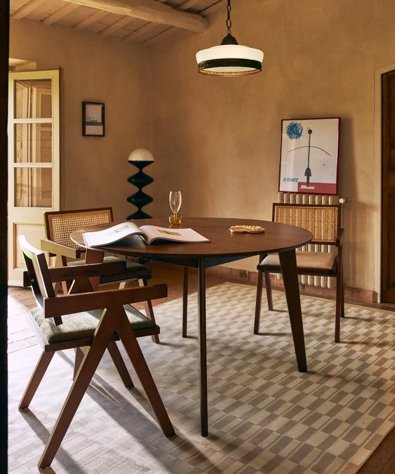Silla de Comedor en Madera Tapizada con Reposabrazos Pauline Arms