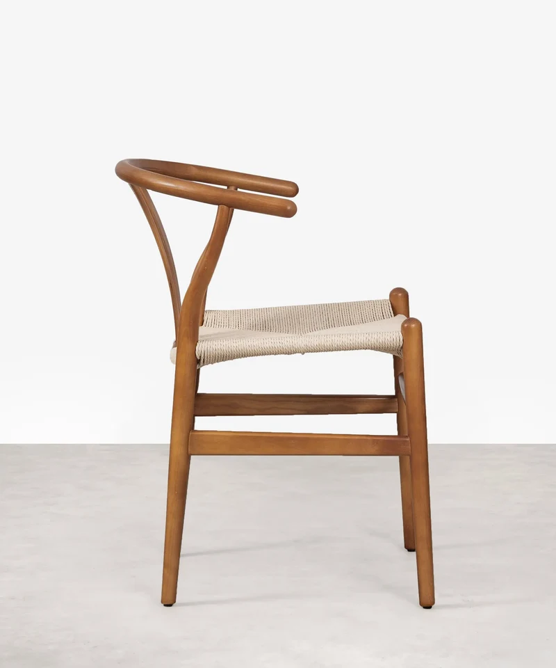 Silla de Comedor en Madera y Cuerda Trenzada Leena