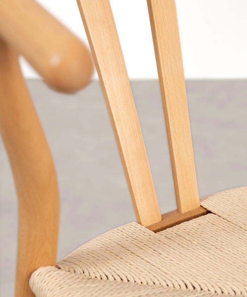Silla de Comedor en Madera y Cuerda Trenzada Retro Edition