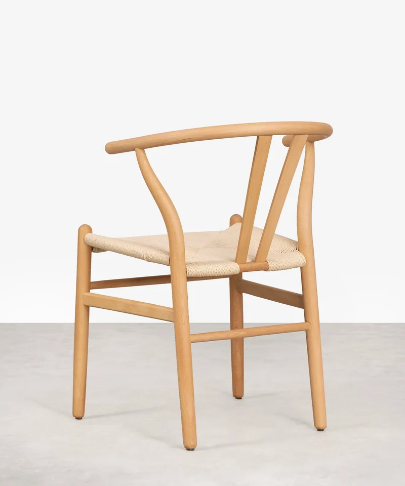 Silla de Comedor en Madera y Cuerda Trenzada Retro Edition