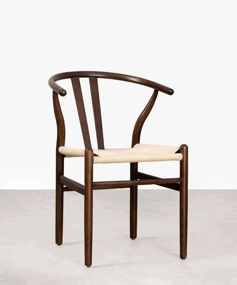 Silla de Comedor en Madera y Cuerda Trenzada Retro Edition