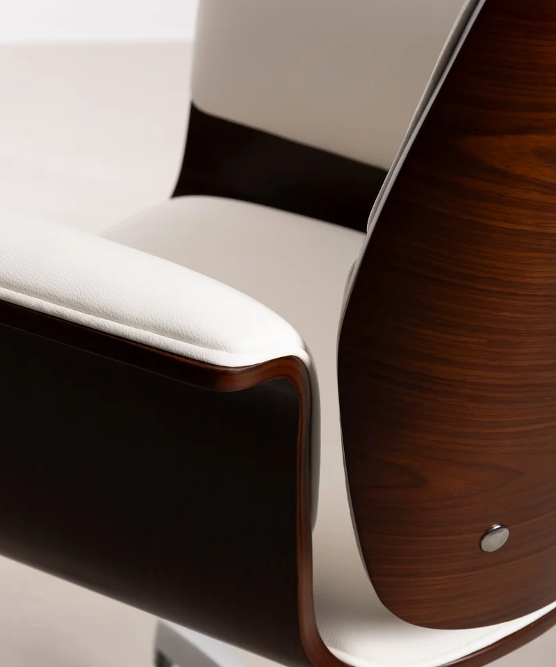 Silla de Escritorio de Polipiel y Madera Shiro