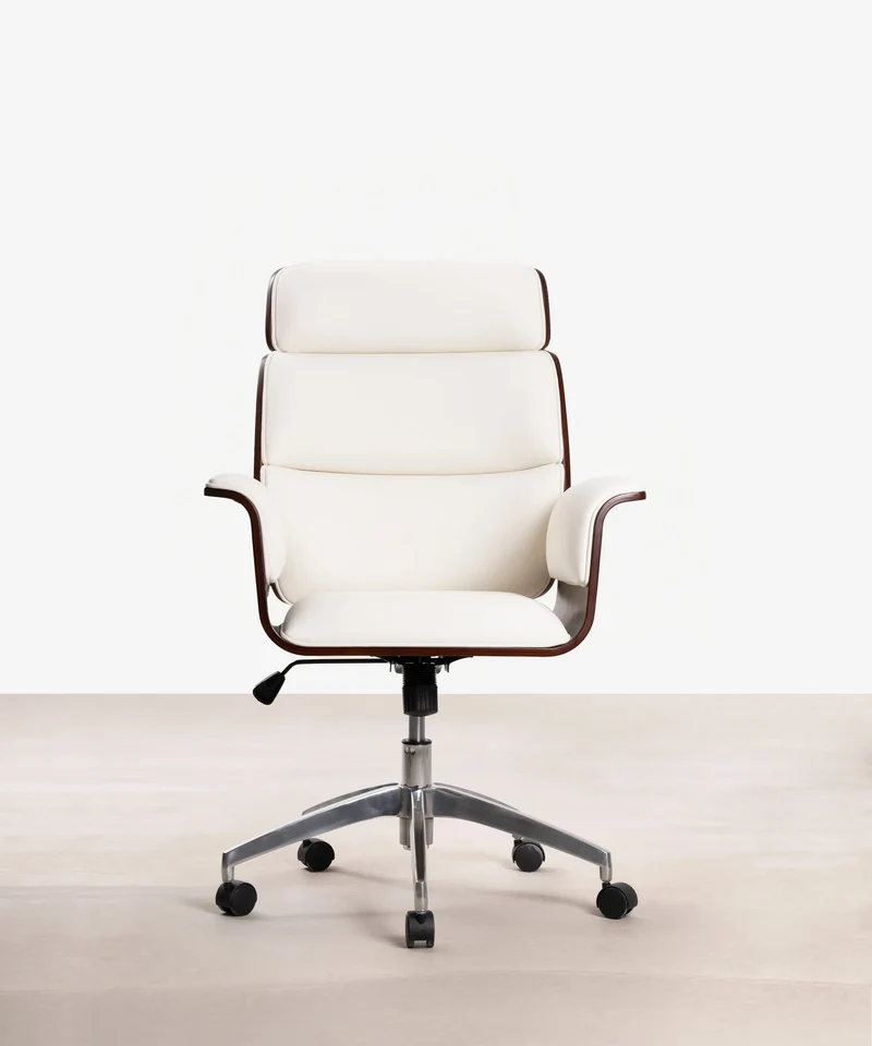 Silla de Escritorio de Polipiel y Madera Shiro