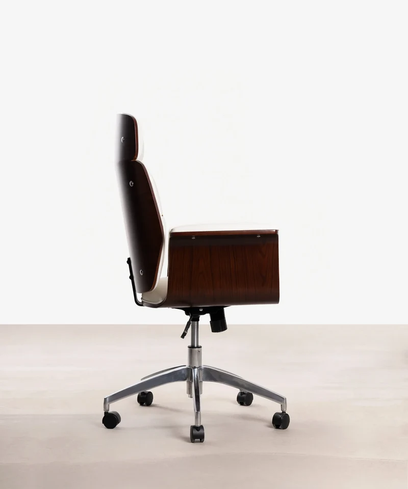 Silla de Escritorio de Polipiel y Madera Shiro