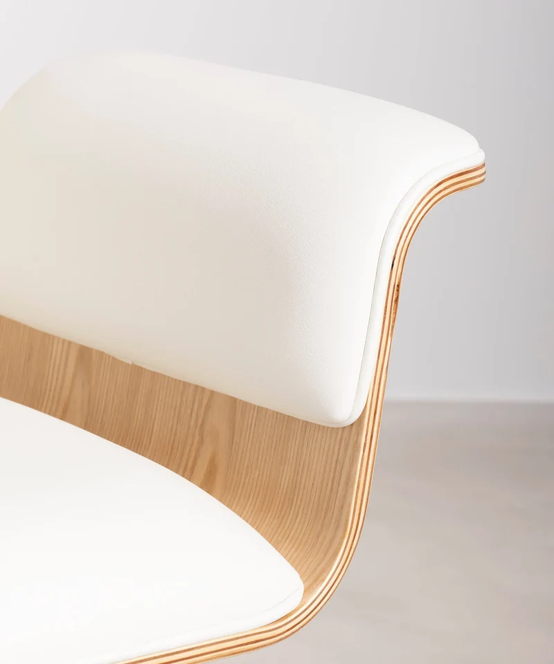 Silla de Escritorio de Polipiel y Madera Shiro