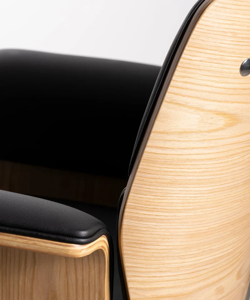 Silla de Escritorio de Polipiel y Madera Shiro