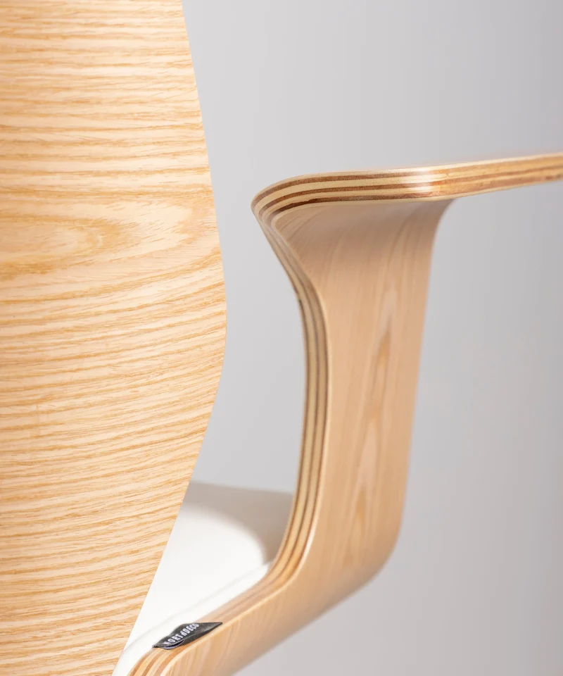Silla de Escritorio de Polipiel y Madera Malibu