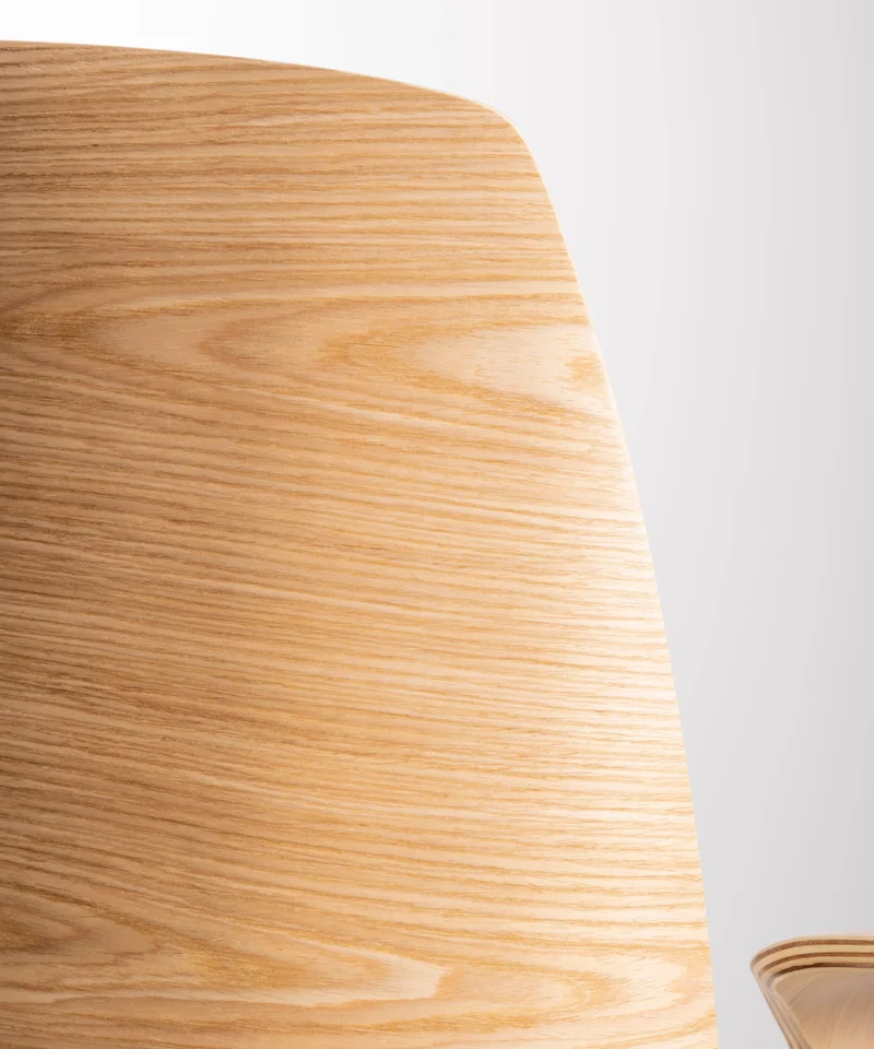 Silla de Escritorio de Polipiel y Madera Malibu