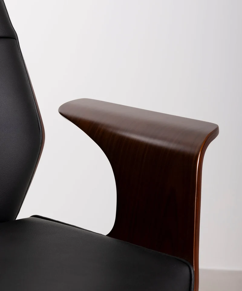 Silla de Escritorio de Polipiel y Madera Malibu