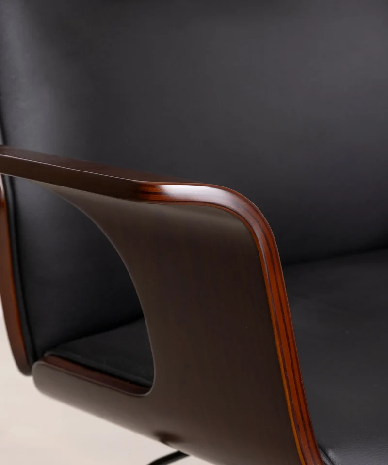 Silla de Escritorio de Polipiel y Madera Malibu