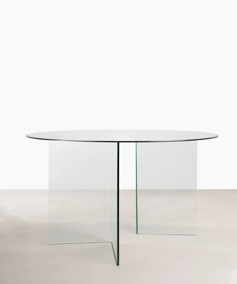 Mesa de Comedor Redonda de Cristal Templado Ona 137 cm