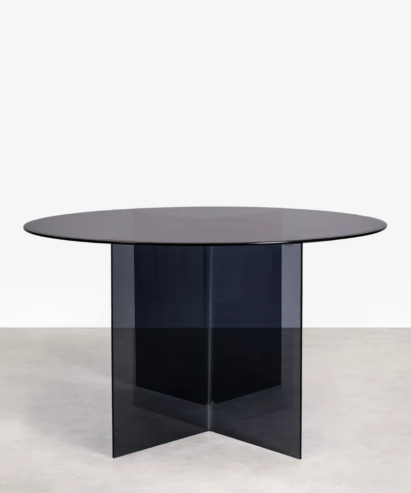 Mesa de Comedor Redonda de Cristal Templado Ona 137 cm