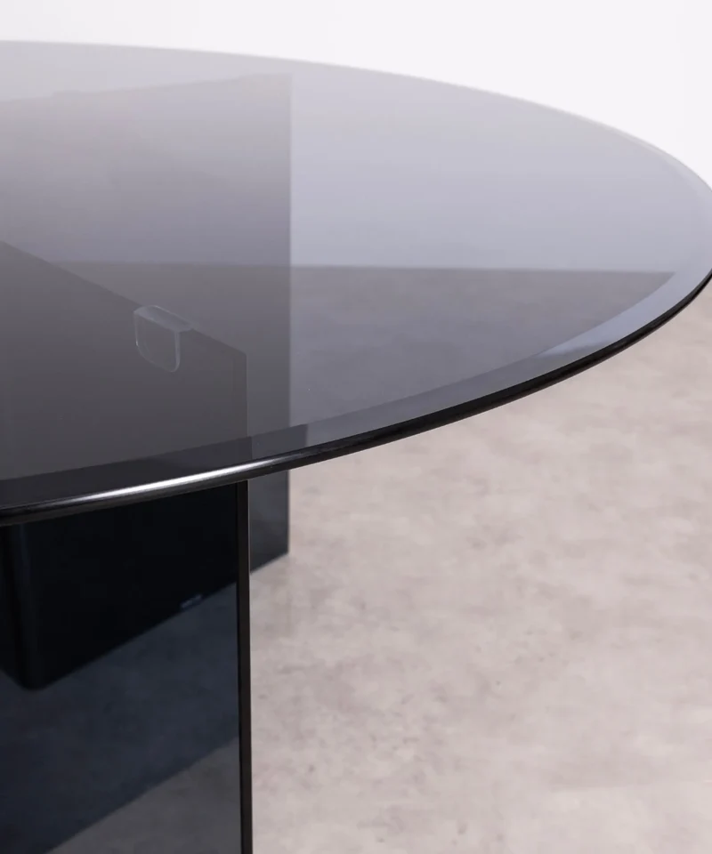 Mesa de Comedor Redonda de Cristal Templado Ona 137 cm